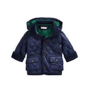 Ralph Lauren Baby Boys Quilted Zip Coat with Hood